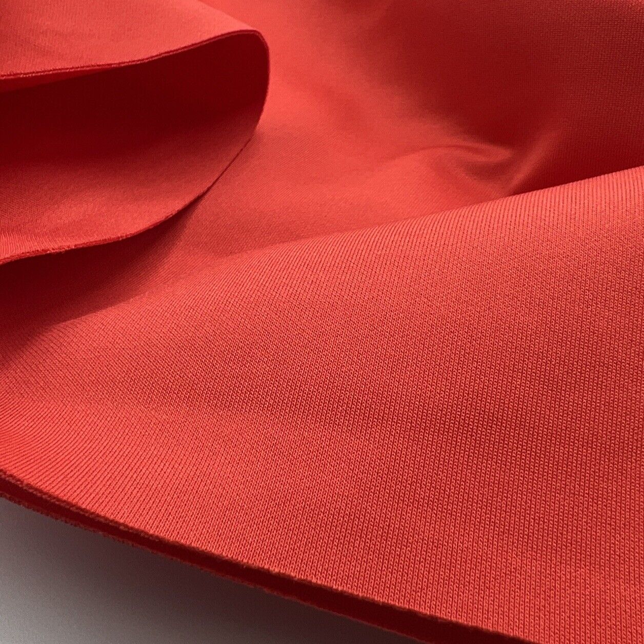 Strawberry Red Plain Scuba 4 Way Stretch Smooth Jersey Fabric