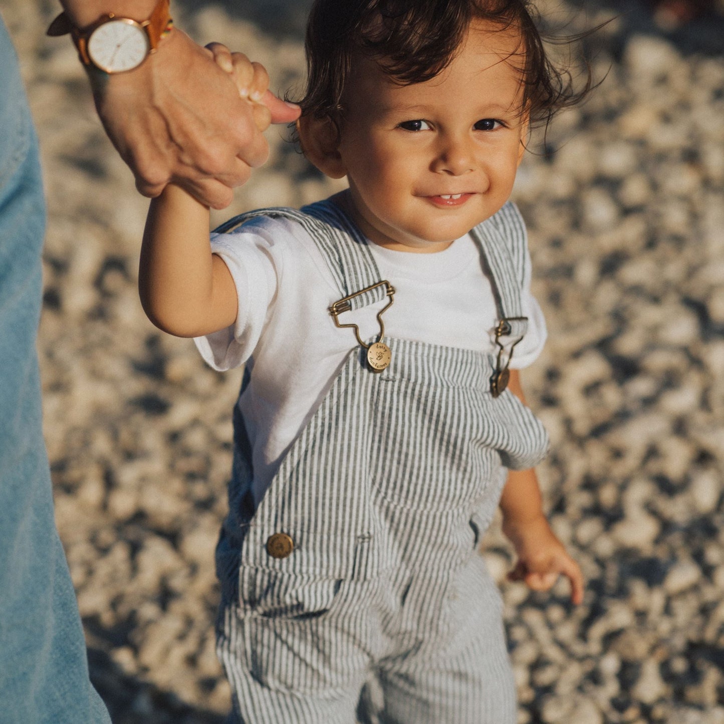 Forest Green Seersucker Dungarees
