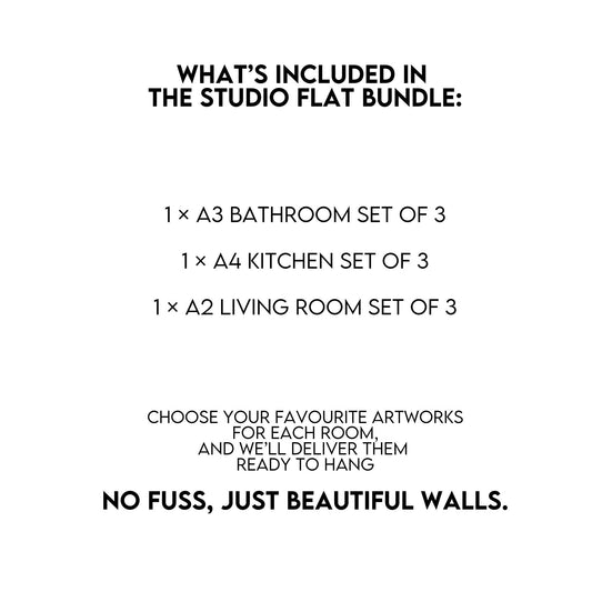 Studio Flat Wall Art Bundle – Compact Style, Big Impact