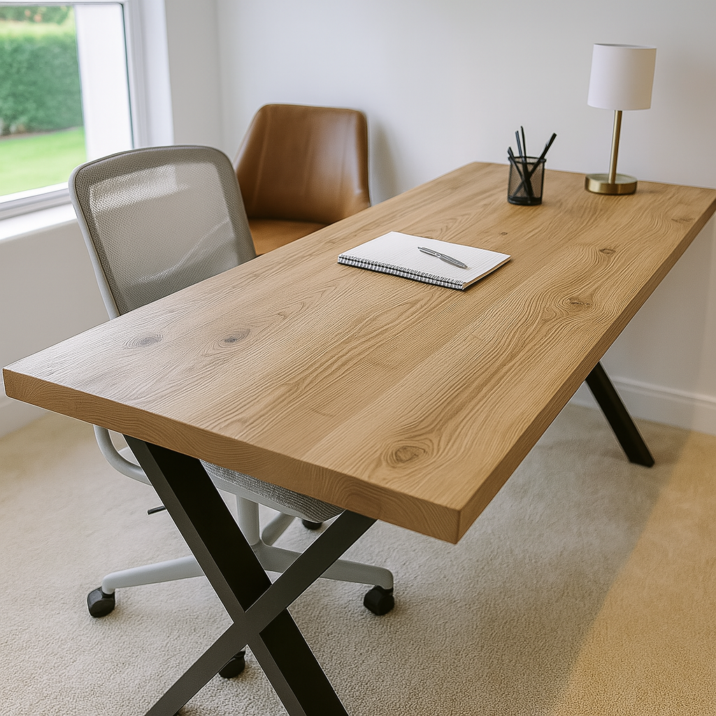 Study Desk / Table With X Cross Metal Legs