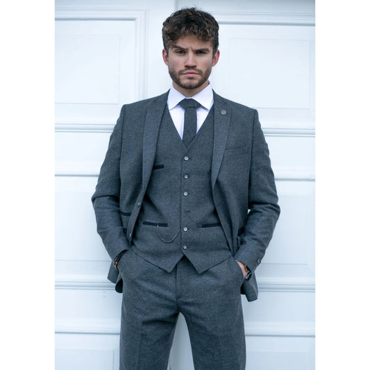 STZ23 - Men's Wool Tweed Suit 3 Piece Authentic 1920s Classic