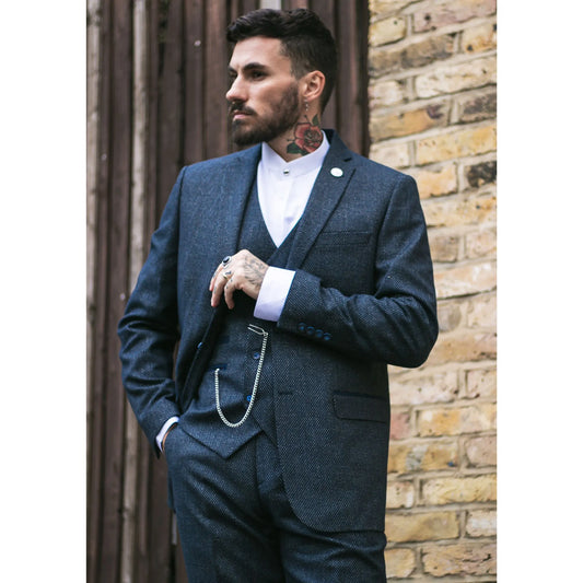 STZ33 - Men's Wool 3 Piece Suit Double Breasted Waistcoat Tweed 1920s