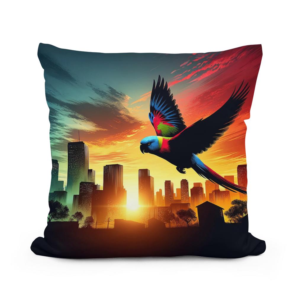 Urban Flight Silhouette Cotton Cushion