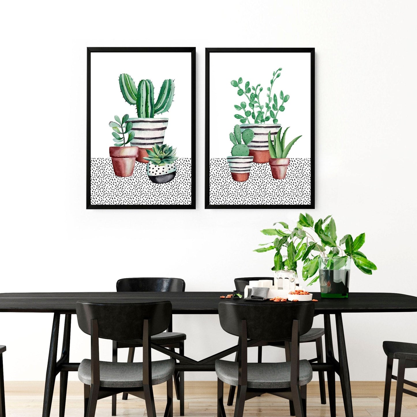 Kitchen prints | set of 2 Succulents wall art prints