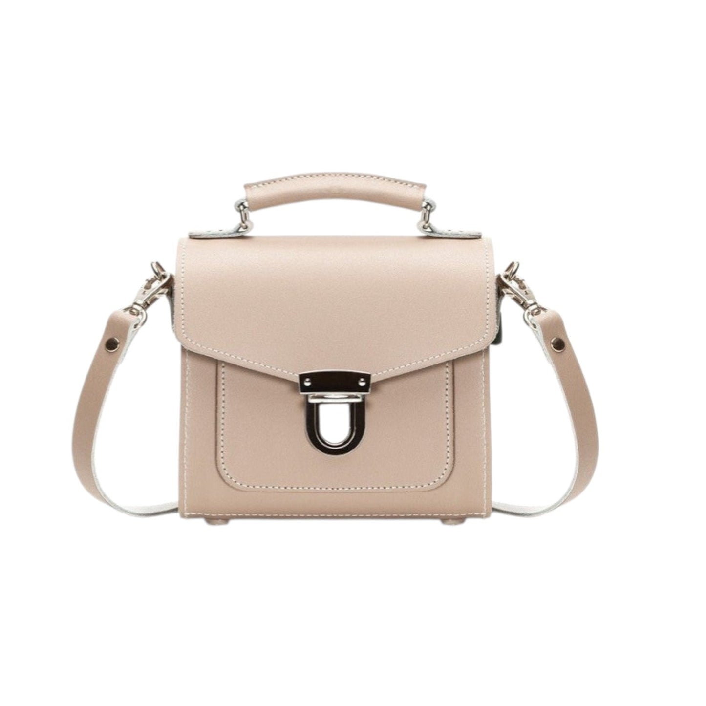 Handmade Leather Sugarcube Handbag - Iced Coffee