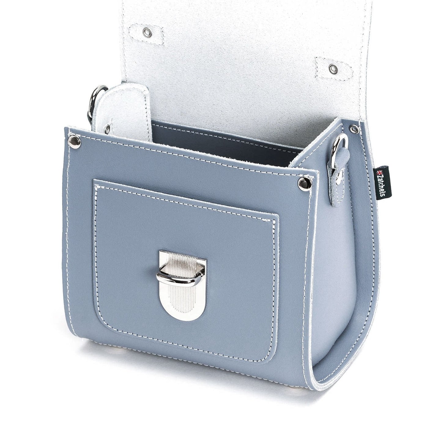 Handmade Leather Sugarcube Handbag - Lilac Grey
