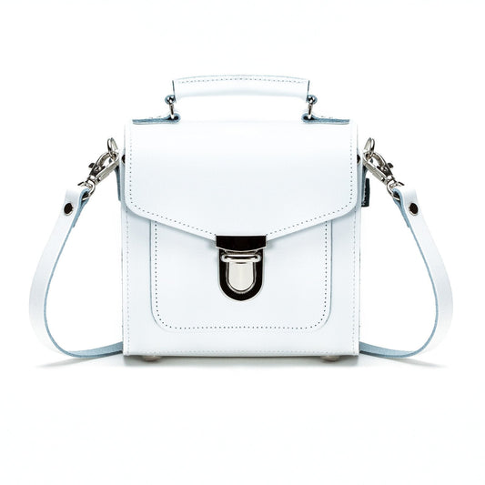 Handmade Leather Sugarcube Handbag - White