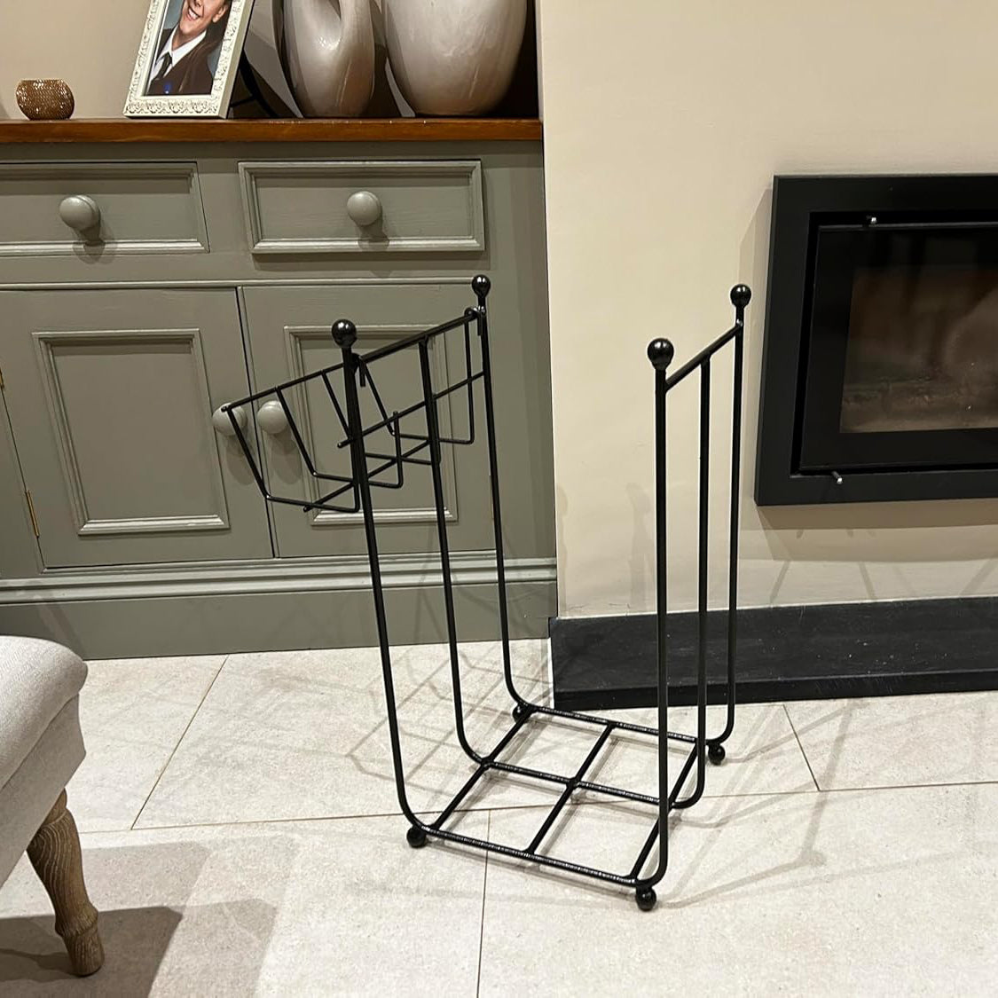 PoppyForge Compact Log Rack with Kindling Basket