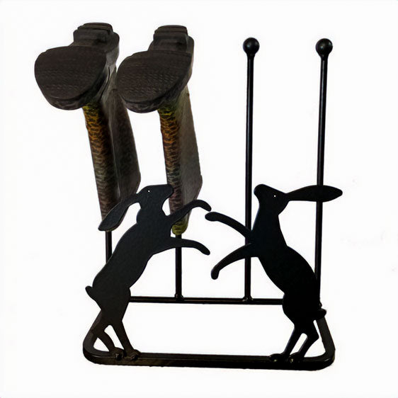 PoppyForge 2 Pair Boot Rack - Boxing Hares