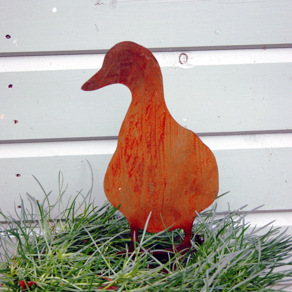 PoppyForge Ducks Facing ornament - Bare Metal Ready to Rust