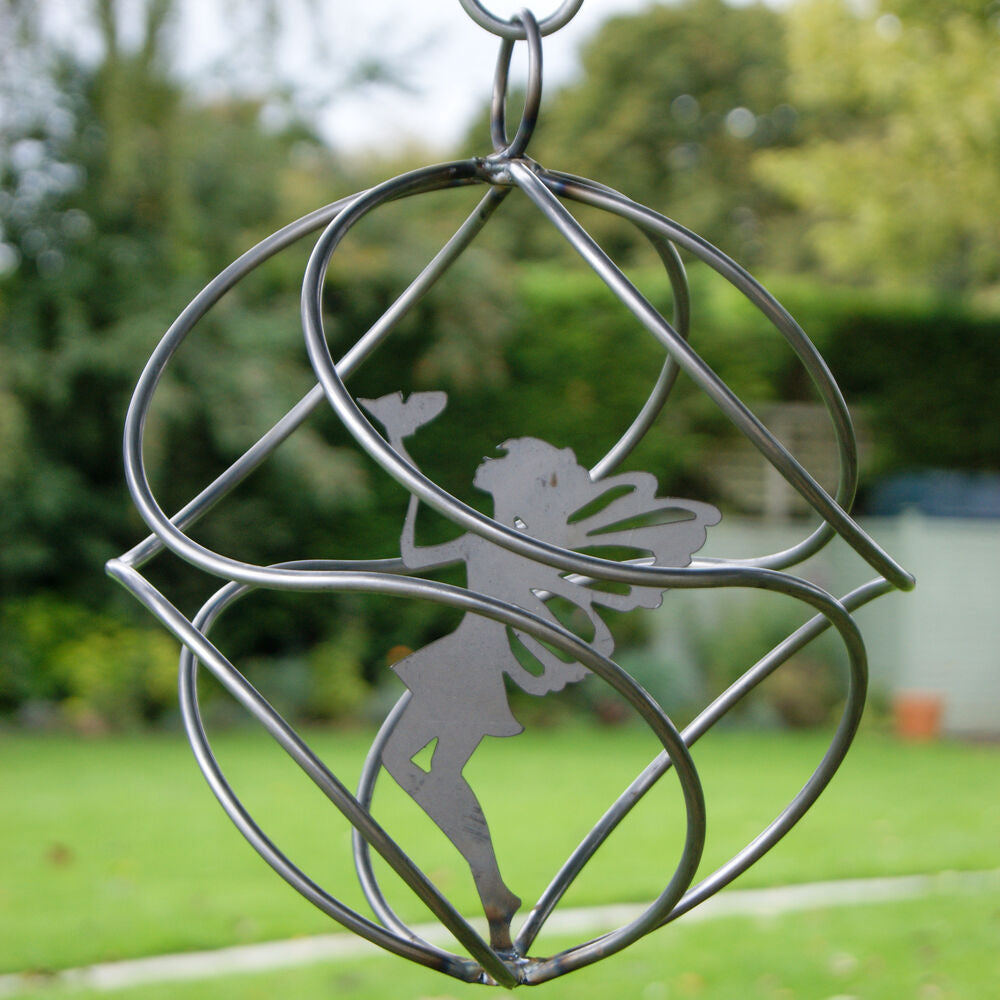 PoppyForge Fairy Catcher With Standing Fairy - Bare Metal Ready to Rust