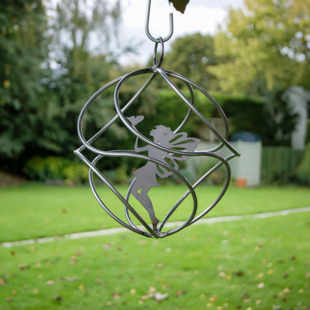 PoppyForge Fairy Catcher With Standing Fairy - Bare Metal Ready to Rust