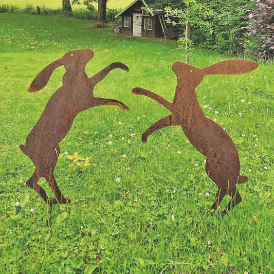 PoppyForge Fenland Hares ornament (set of 2)