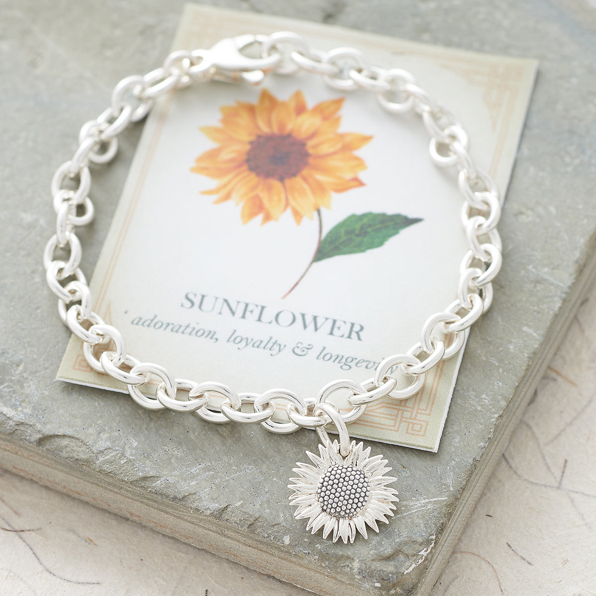 Sunflower Silver Charm