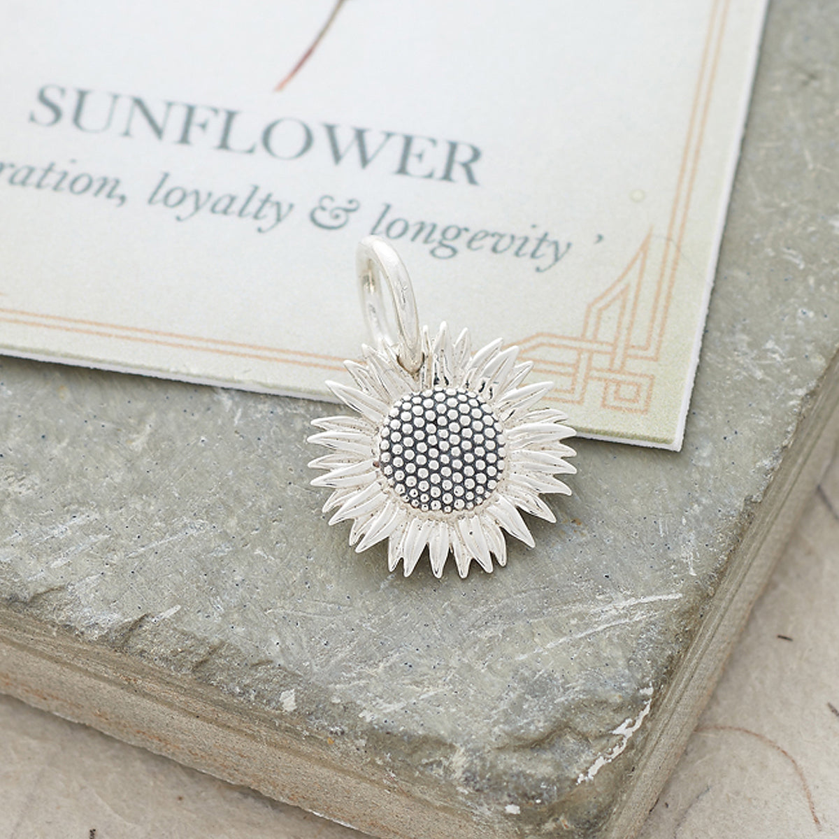 Sunflower Silver Charm