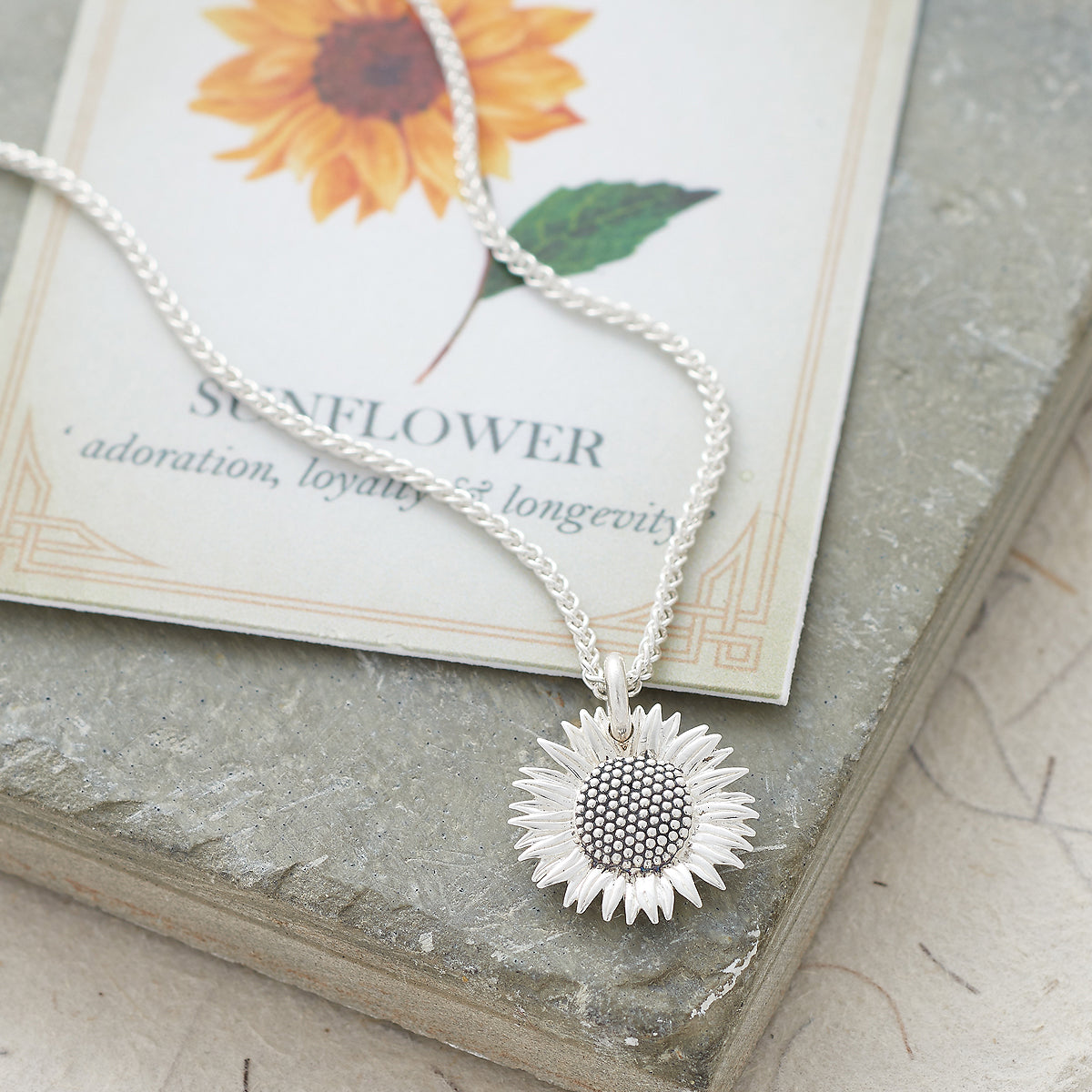 Sunflower Silver Charm