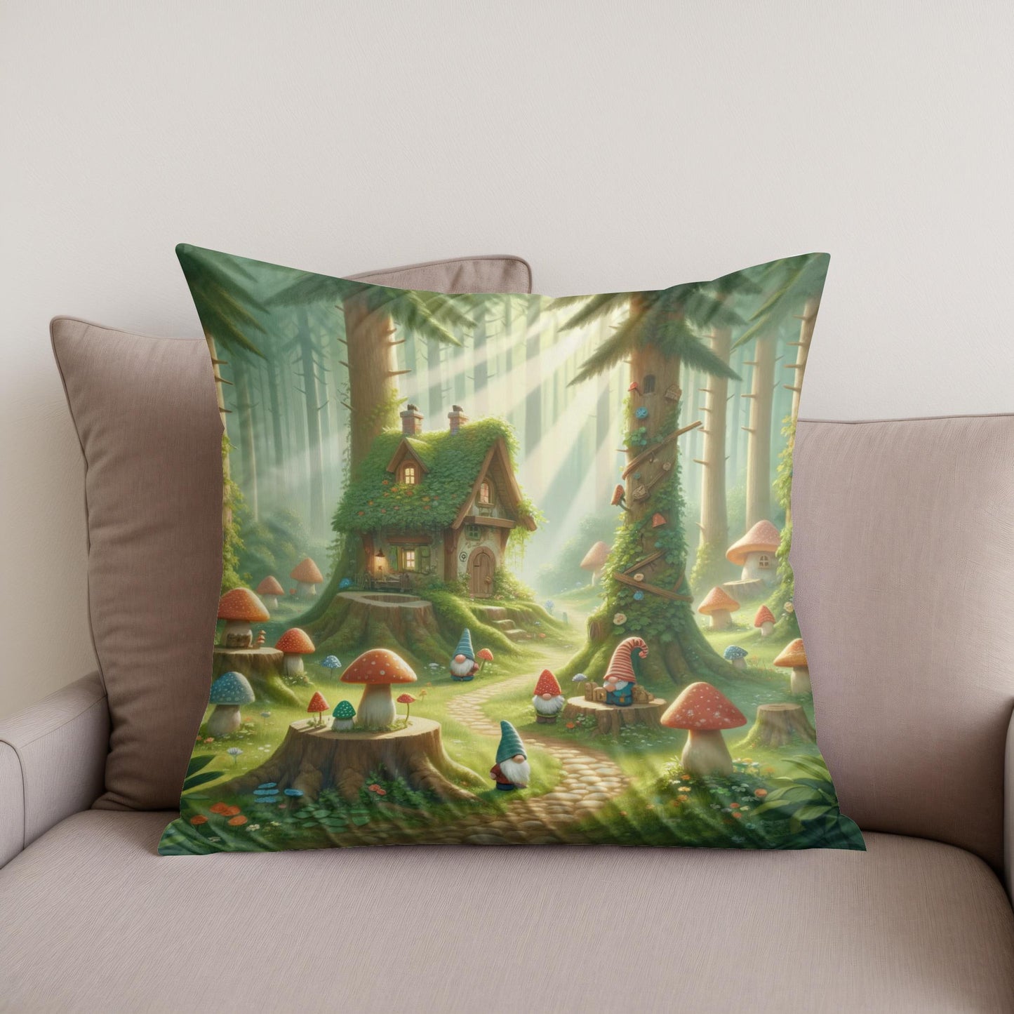 Enchanted Gnome Cotton Cushion