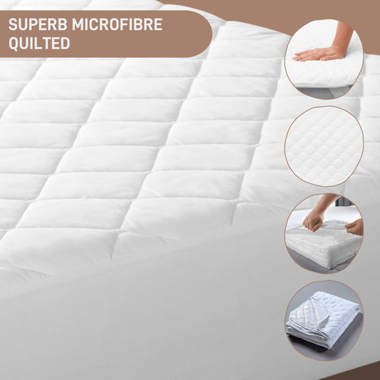 Superb Quilted Extra Deep Mattress Protector Microfibre Top for All Bed Sizes Premium Bedding Protection by OLIVIA ROCCO