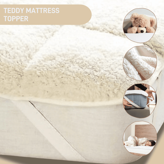 Supreme Comfort Extra Deep Dual-Sided Fluffy Teddy Mattress Topper for Warmth and Cooling OEKO-TEX Certified Fits Single Double King Super King by OLIVIA ROCCO