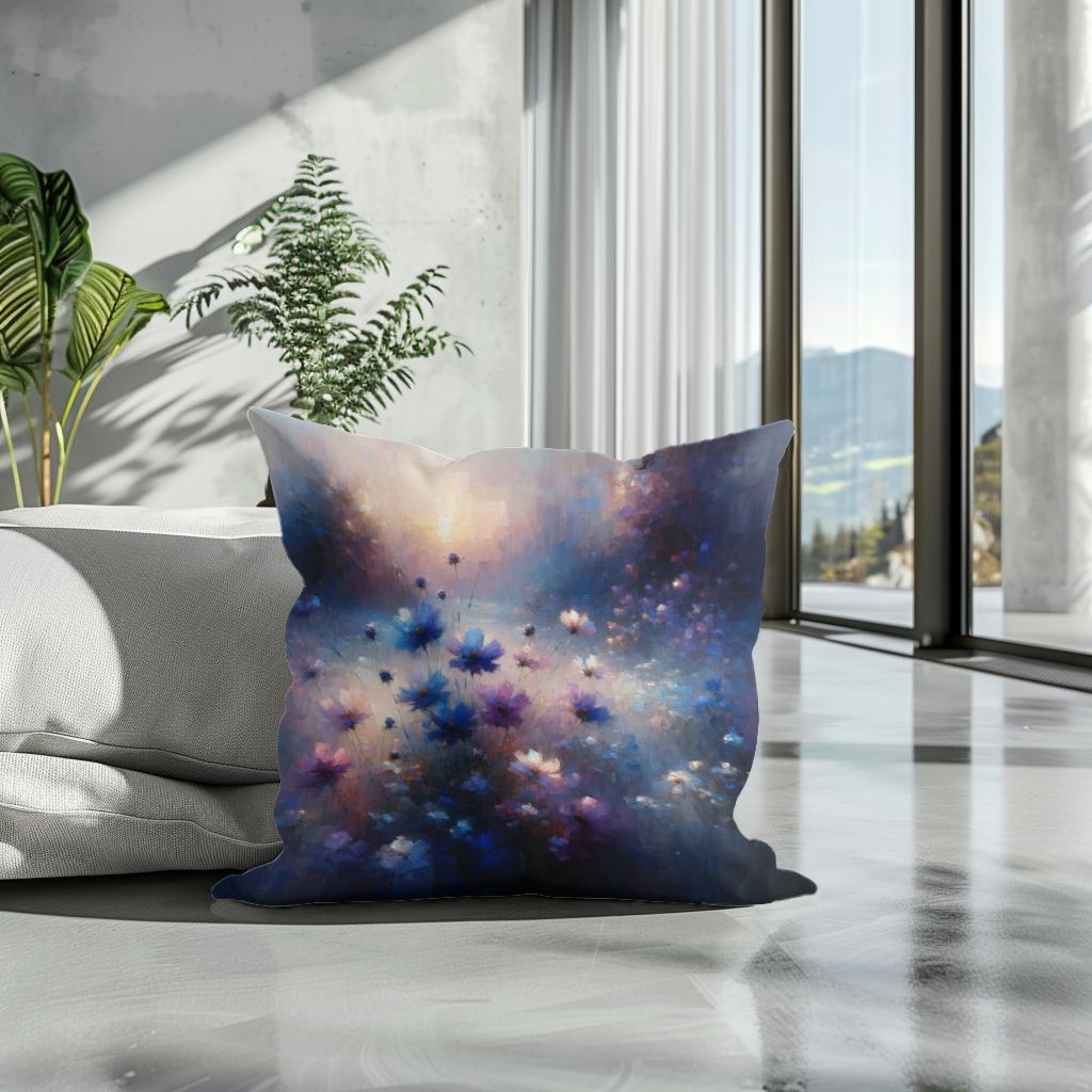 Twilight Bloom Serenity Cotton Cushion