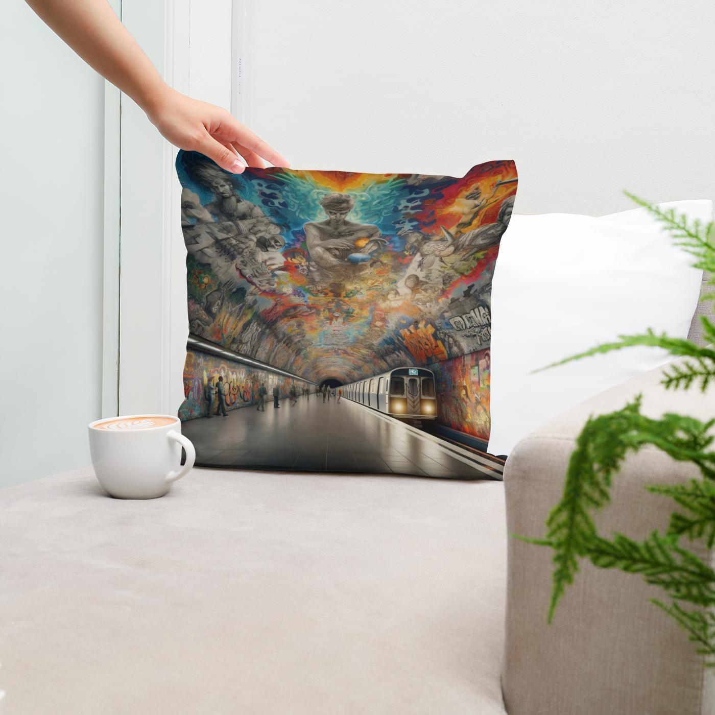 Graffiti Express Cotton Cushion
