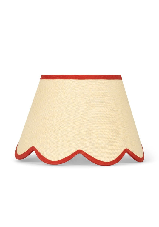 Sweet Red Trim Scalloped Lampshade