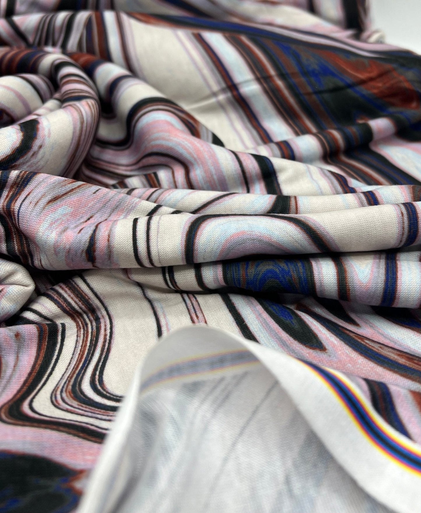 Swirl Mix Print Spun Poly Stretch Fabric
