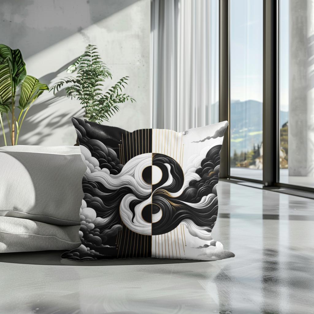 Harmony in Contrast Cotton Cushion