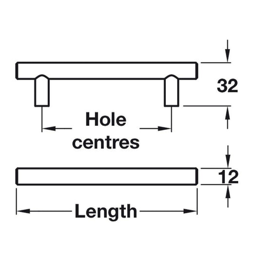 M4TEC Belmont T-Bar Handle – Antique Copper Cabinet, Cupboard & Drawer Handle (W5 Series)
