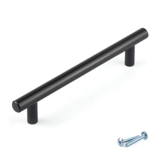 M4TEC Ballater D5 Black T-Bar Handle – Modern Cabinet, Cupboard & Door Handle (128mm Centres)