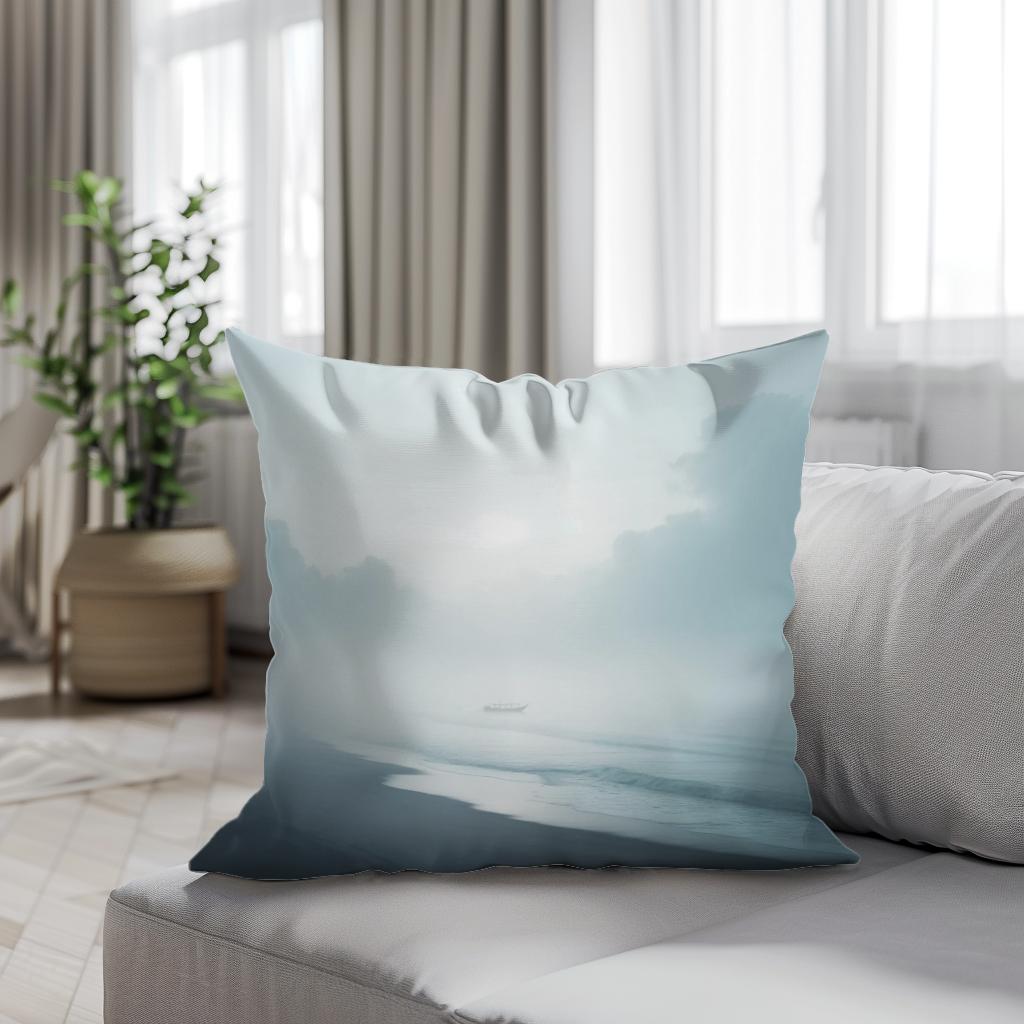 Coastal Fog Cotton Cushion