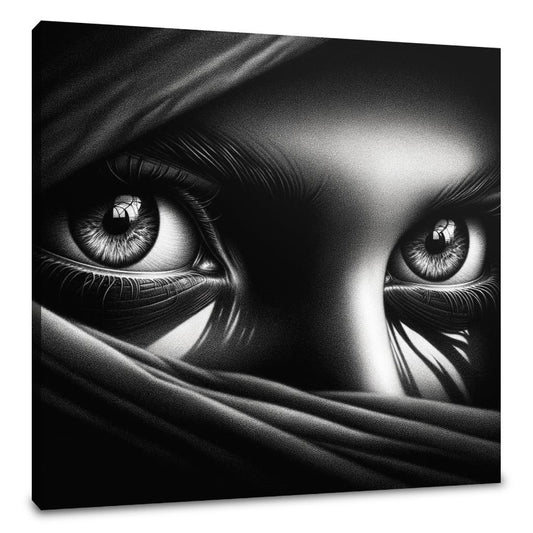 Mystery Gaze: Shadowed Eyes Canvas