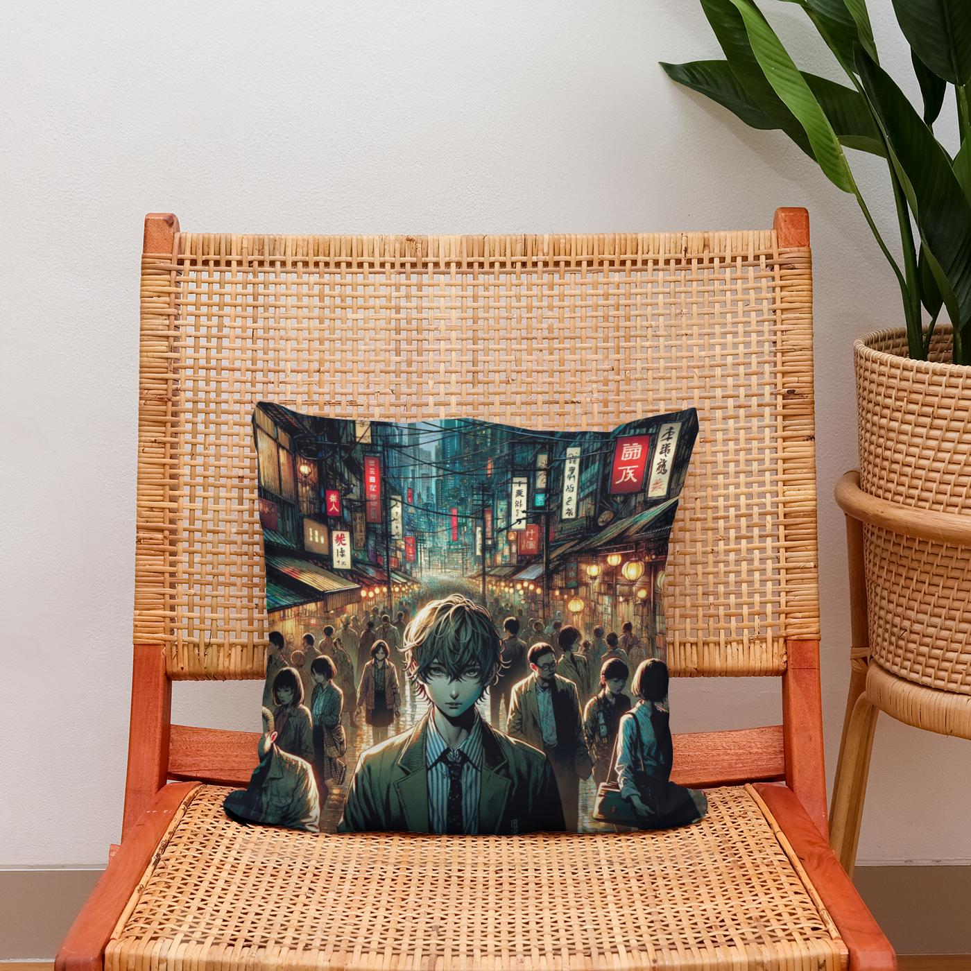 Metropolis Shadows Thriller Cotton Cushion