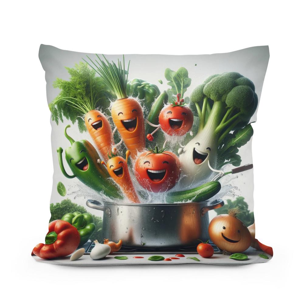 Veggie Splash Kitchen Cotton Cushion