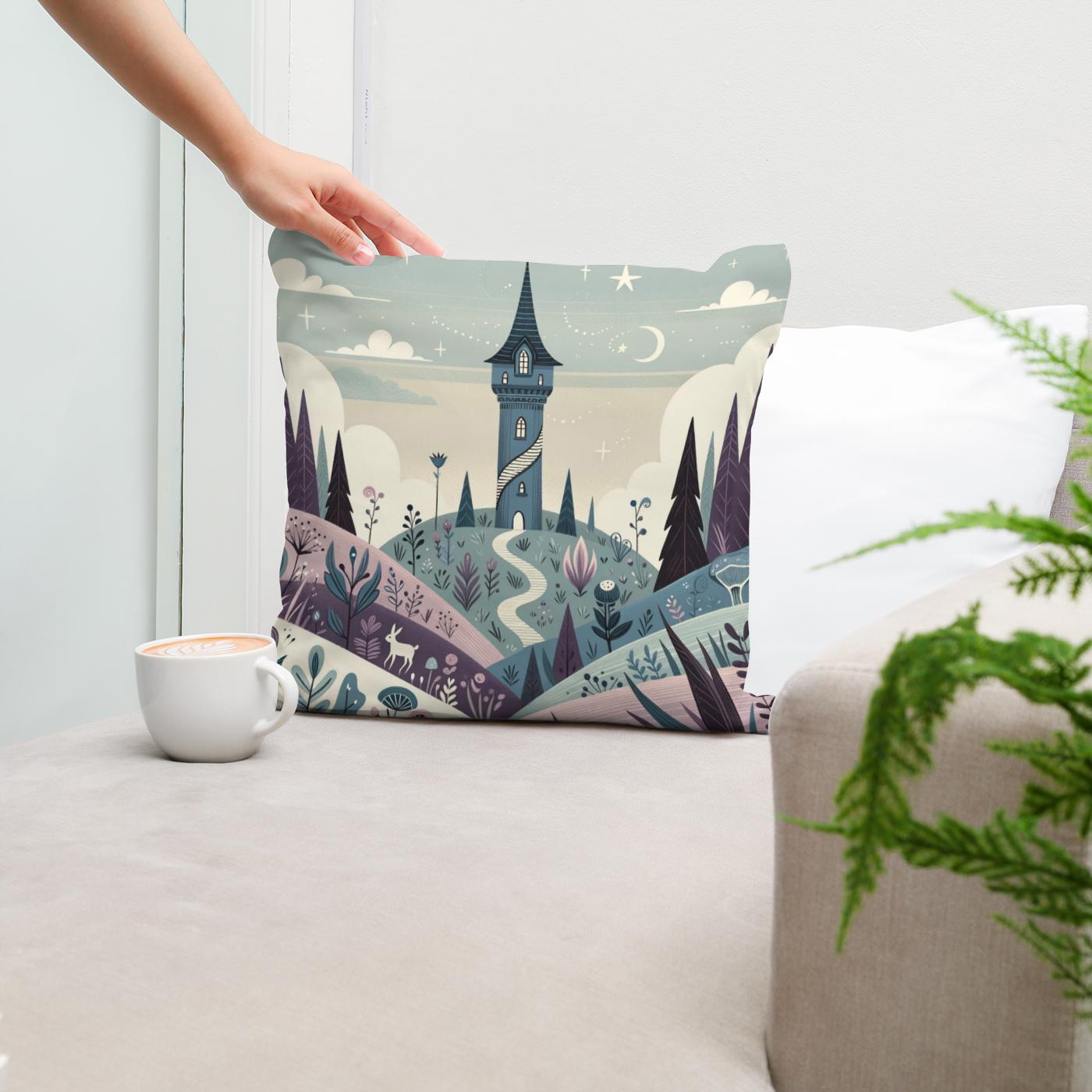 Mystic Tower Cotton Cushion