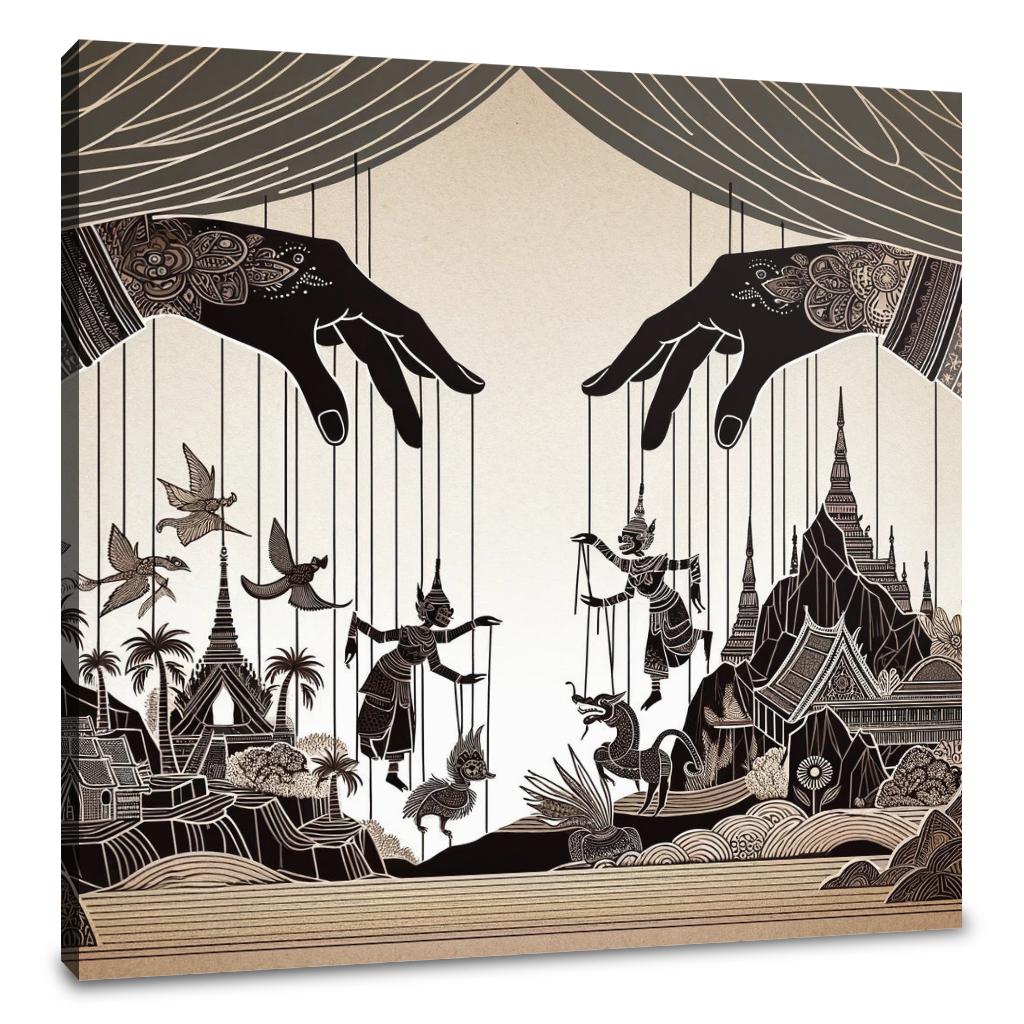 Enchanted Puppeteer's Silhouette Canvas