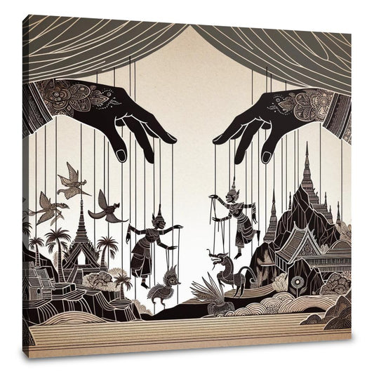 Enchanted Puppeteer's Silhouette Canvas