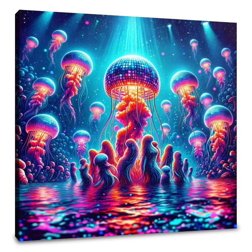 Neon Waves Canvas
