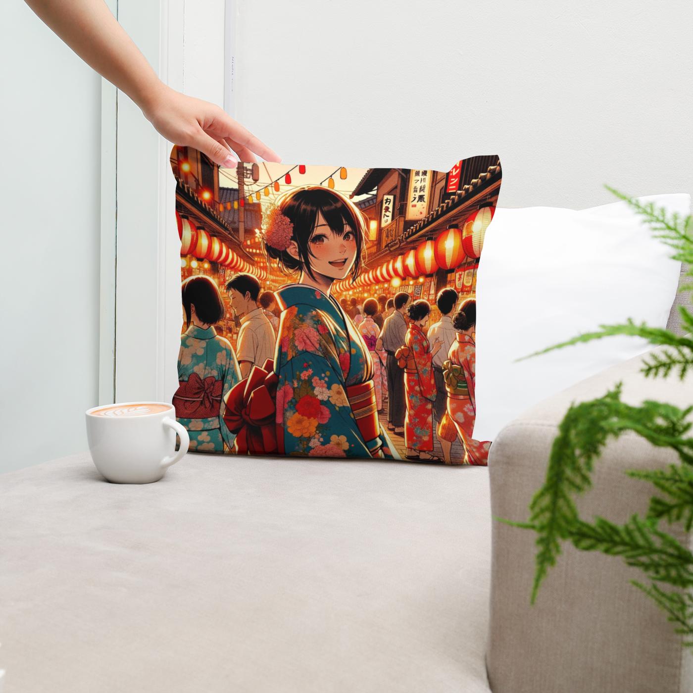 Festive Yukata Joy Cotton Cushion