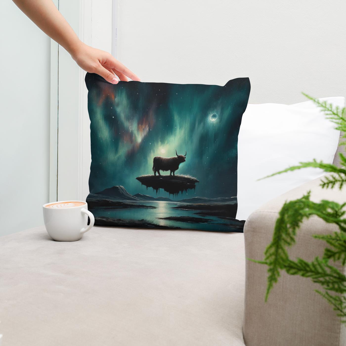 Highland Cow Mystique Cotton Cushion