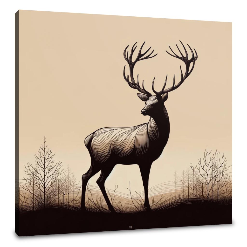Noble Stag Silhouette Canvas