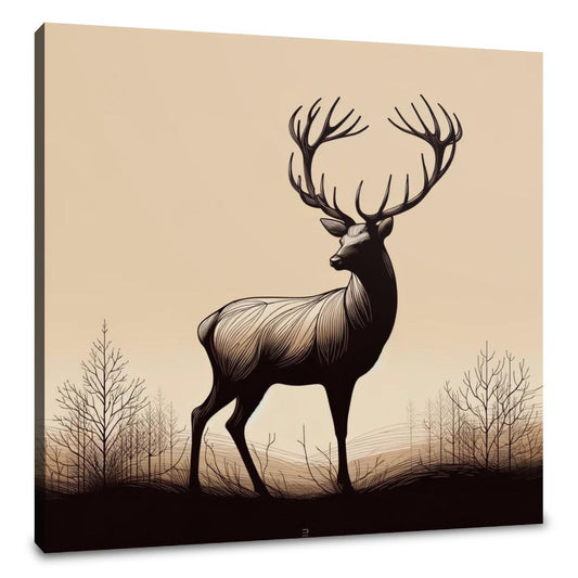 Noble Stag Silhouette Canvas