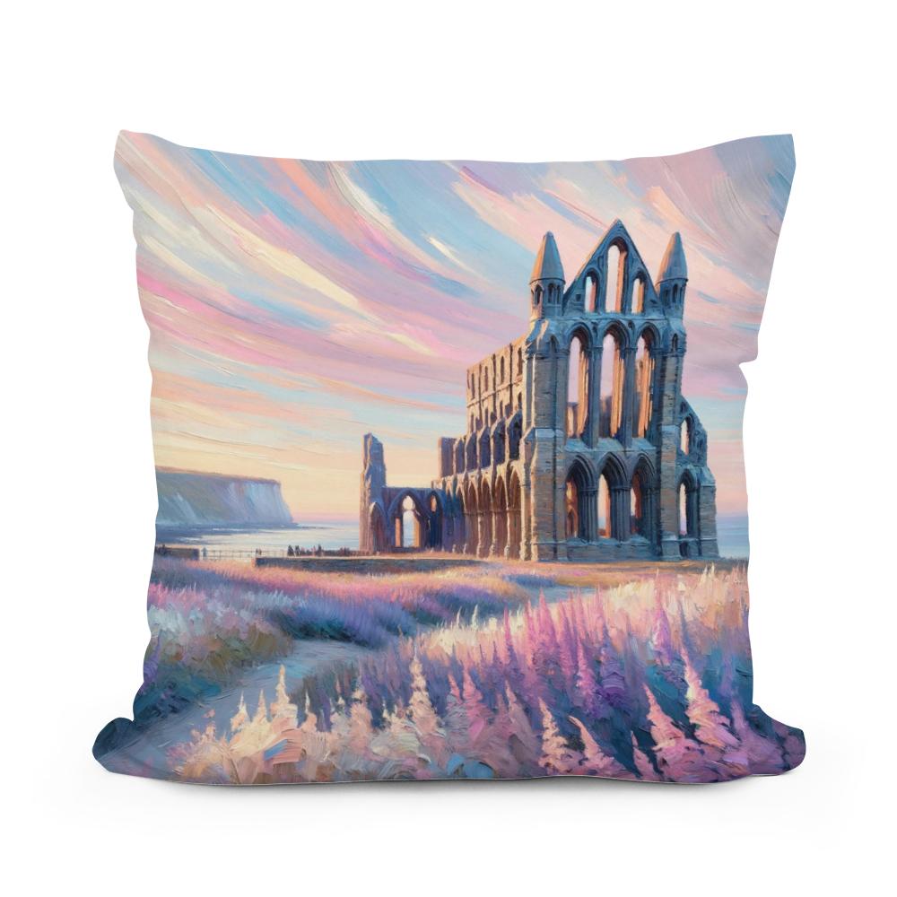 Whitby Abbey Sunrise Cotton Cushion
