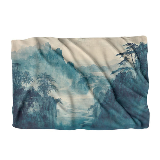 Tranquil Aqua Horizon Blanket