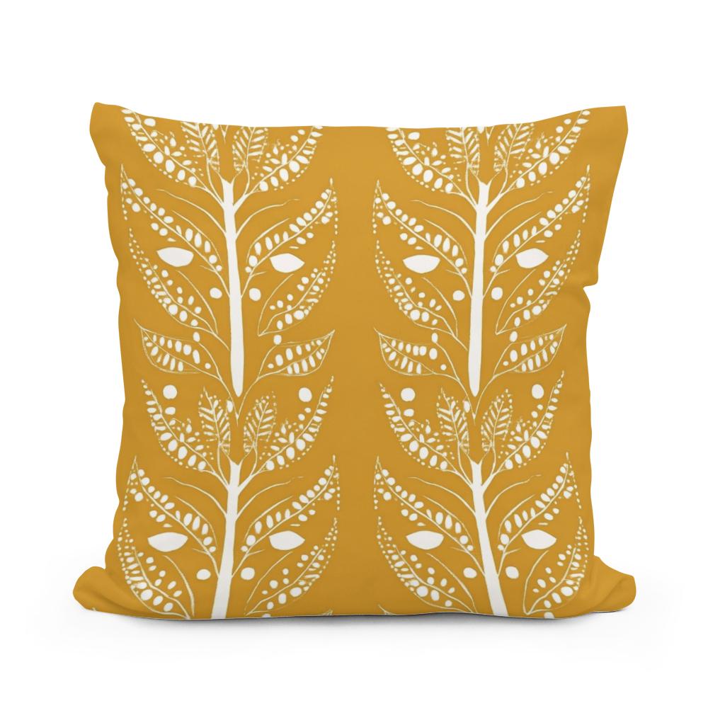 Mustard Symmetry Cotton Cushion