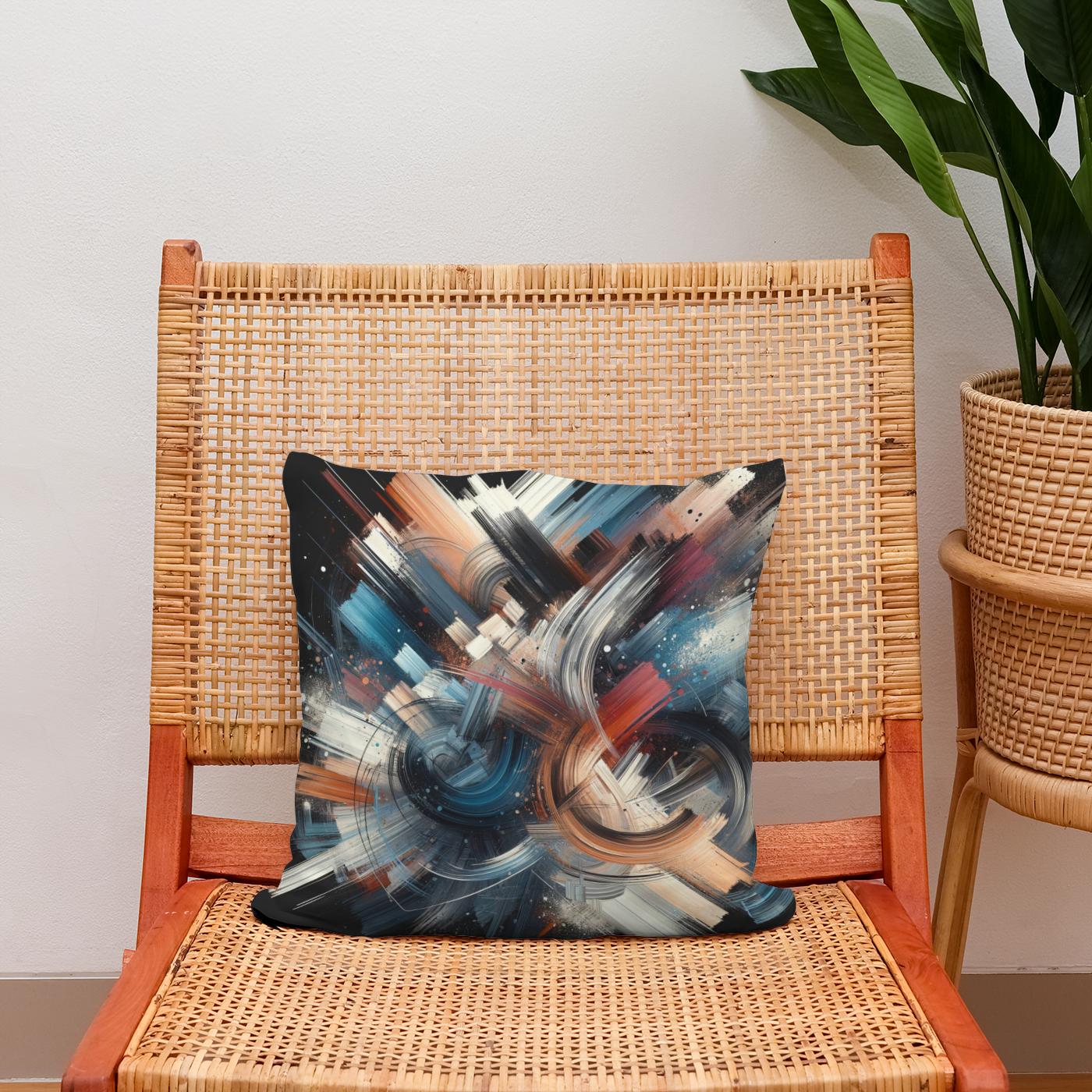 Vivid Brushwork Tapestry Cotton Cushion