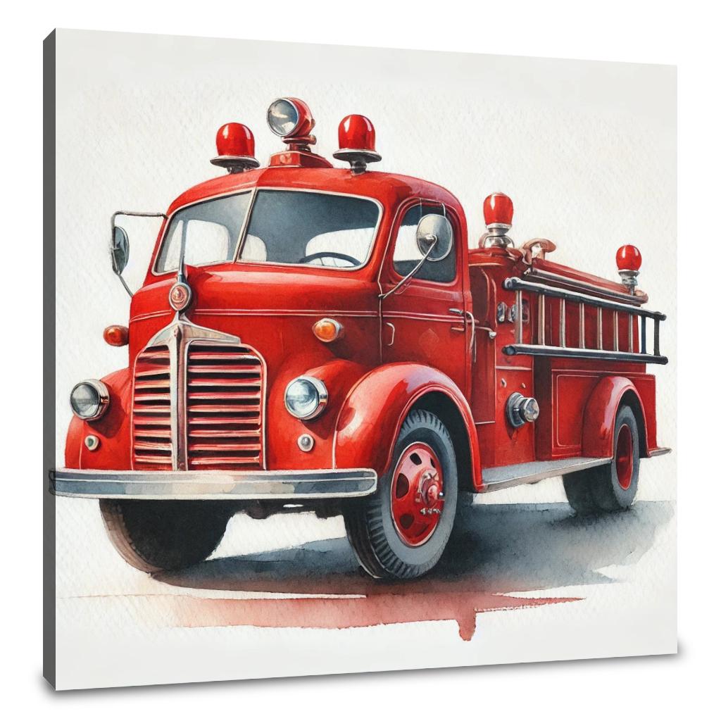Vintage Fire Truck Canvas