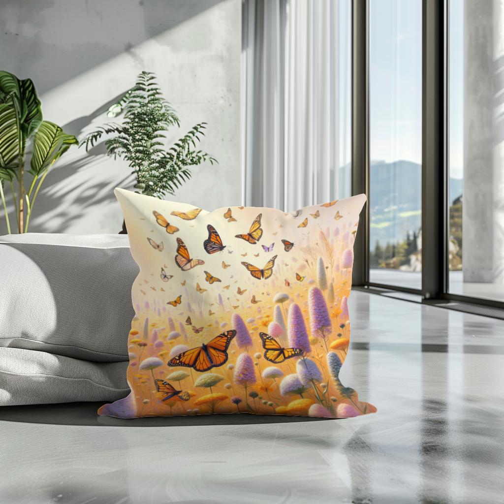 Monarch Meadow Cotton Cushion
