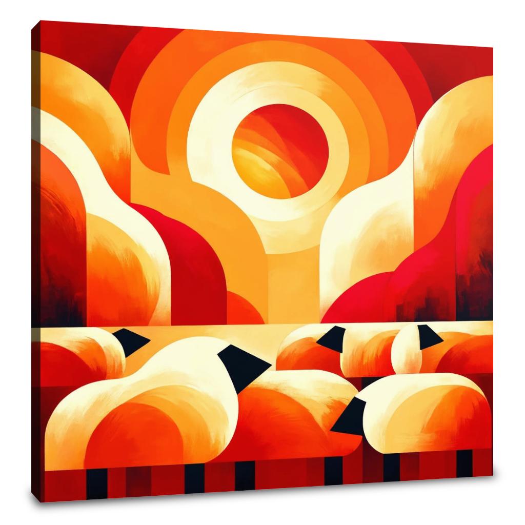 Sunset Sheep Warmth Canvas