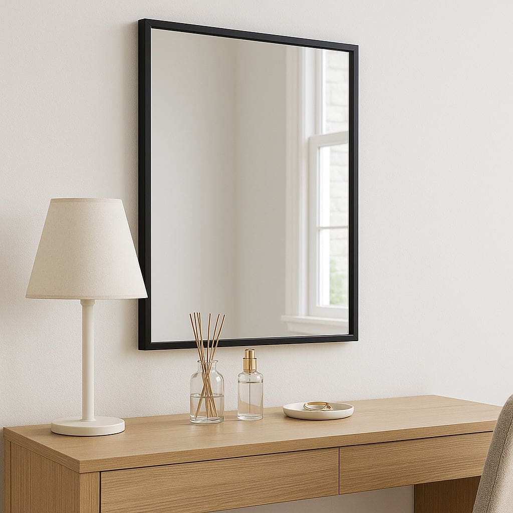 Takara - Black Metal Rectangle Mirror - 70cm x 50cm